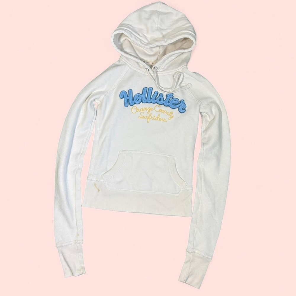 Vintage Y2K Hollister Co Size Small Hoodie Sweatshirt Preppy Spellout Logo